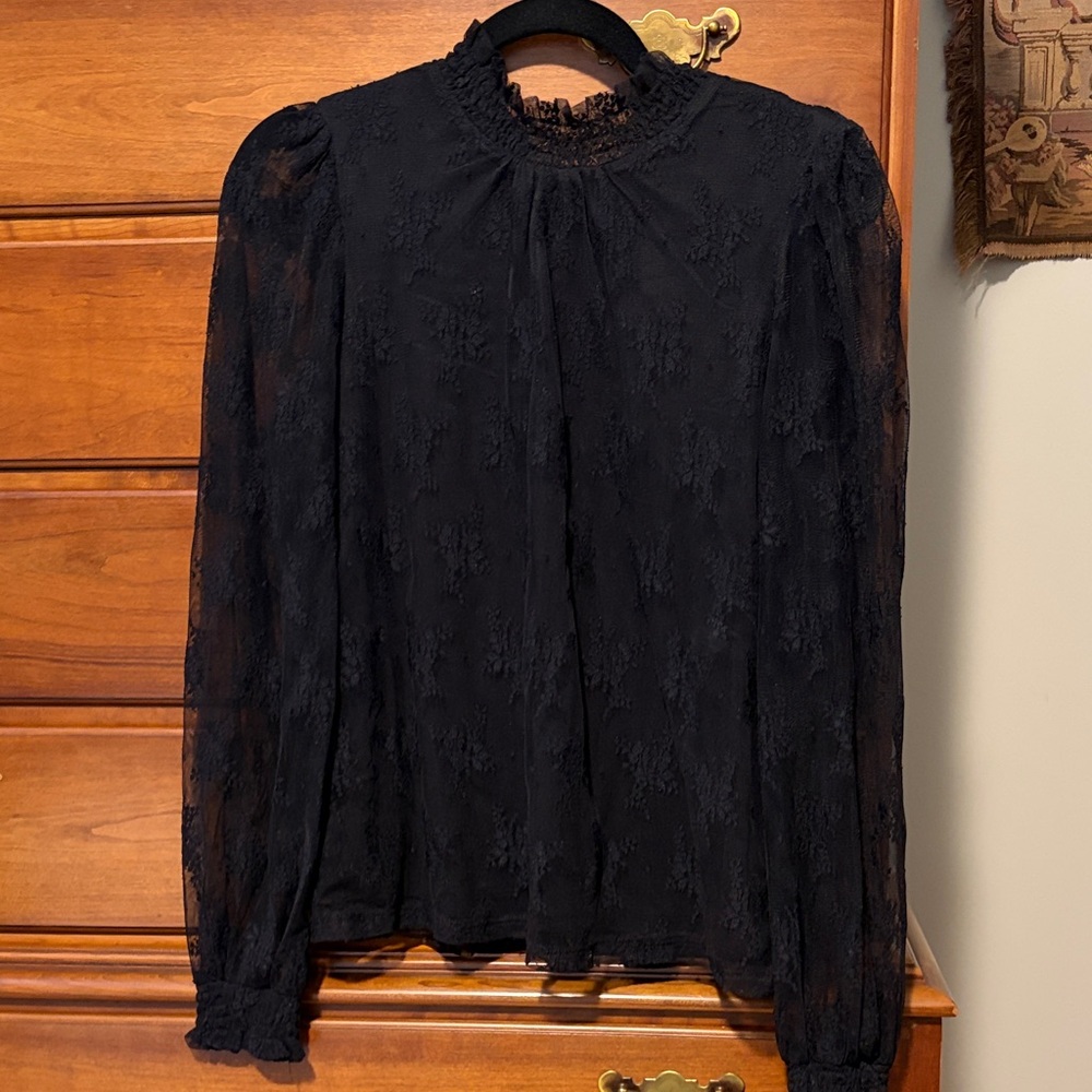 Boden Elegant Black Lace Women's Top